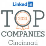 A graphic reading "LinkedIn 2021 Top Companies Cincinnati."