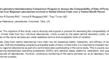 A Central Laboratory Interlaboratory Comparison Program to Assess the Comparability of Data of Forty-one Tests from Four Regional Laboratories Involved in Global Clinical Trials over a Twelve Month Period