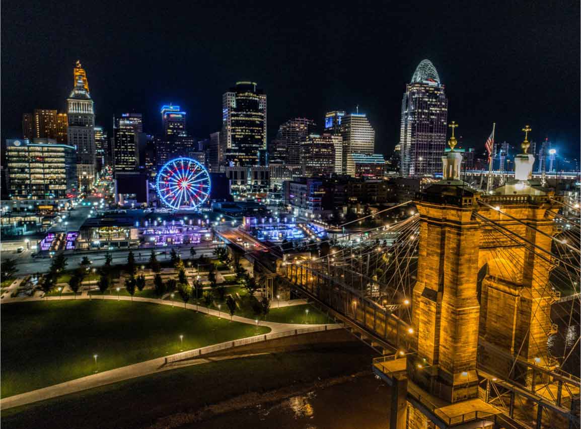 Cincinnati skylight at night