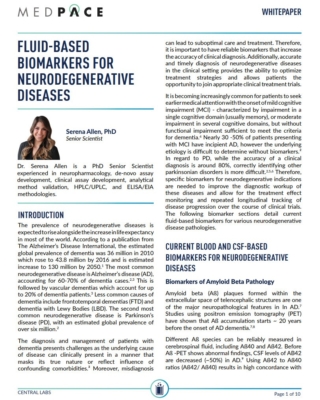 Whitepaper Fluid-Based Biomarkers for Neurodegenerative Diseases