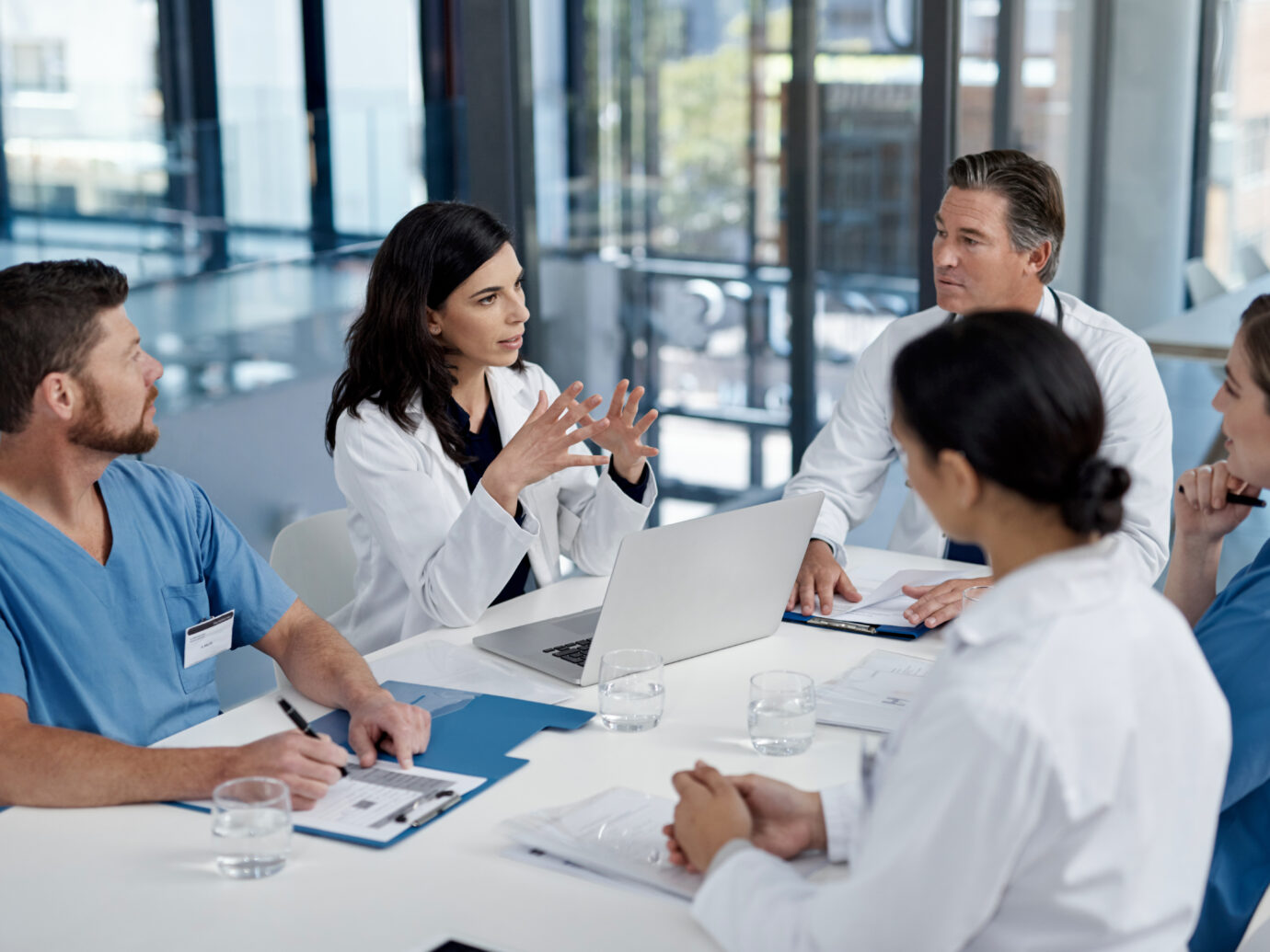 Shot of a group of doctors having a meeting in a modern hospital