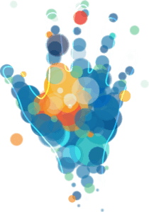 transparent blue hand icon