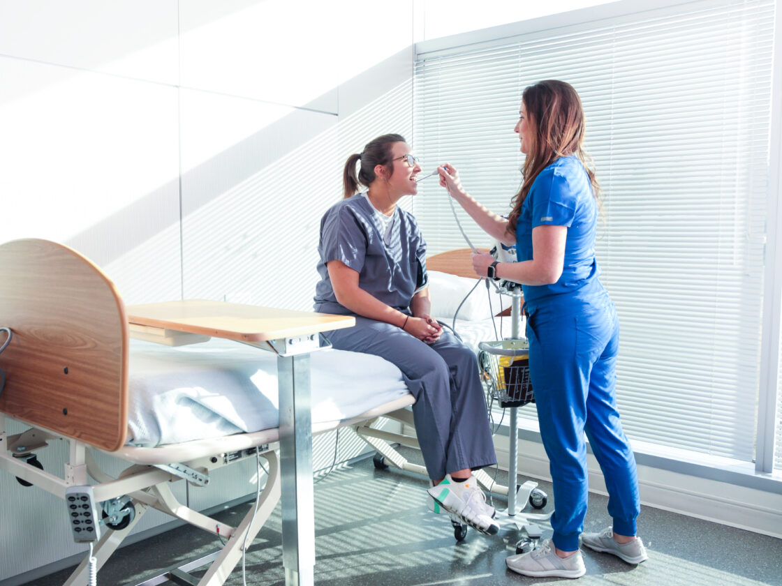 A nurse and patient at the Medpace CRO Phase I Unit