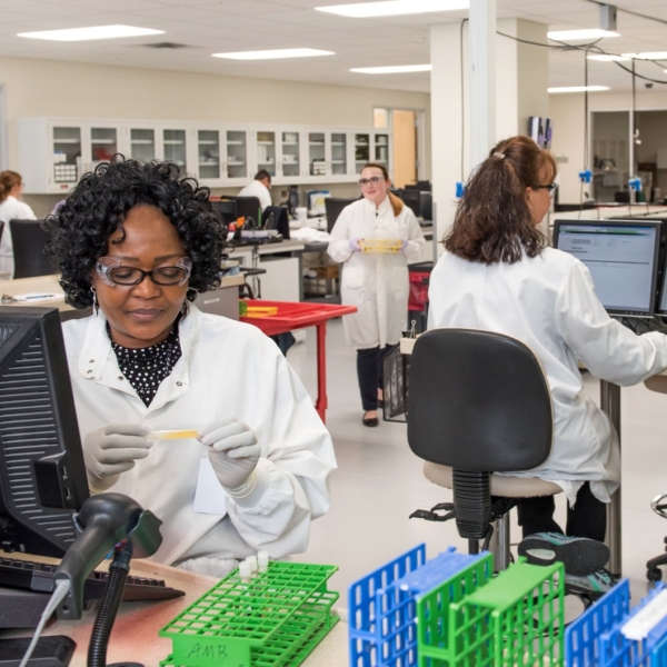 women scientist working in lab