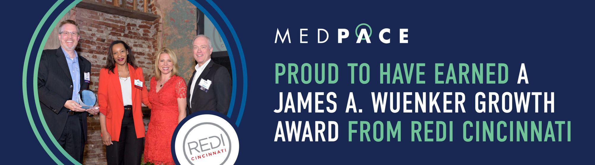 Medpace is proud to have earned a James A. Wuenker Growth Award from REDI Cincinnati