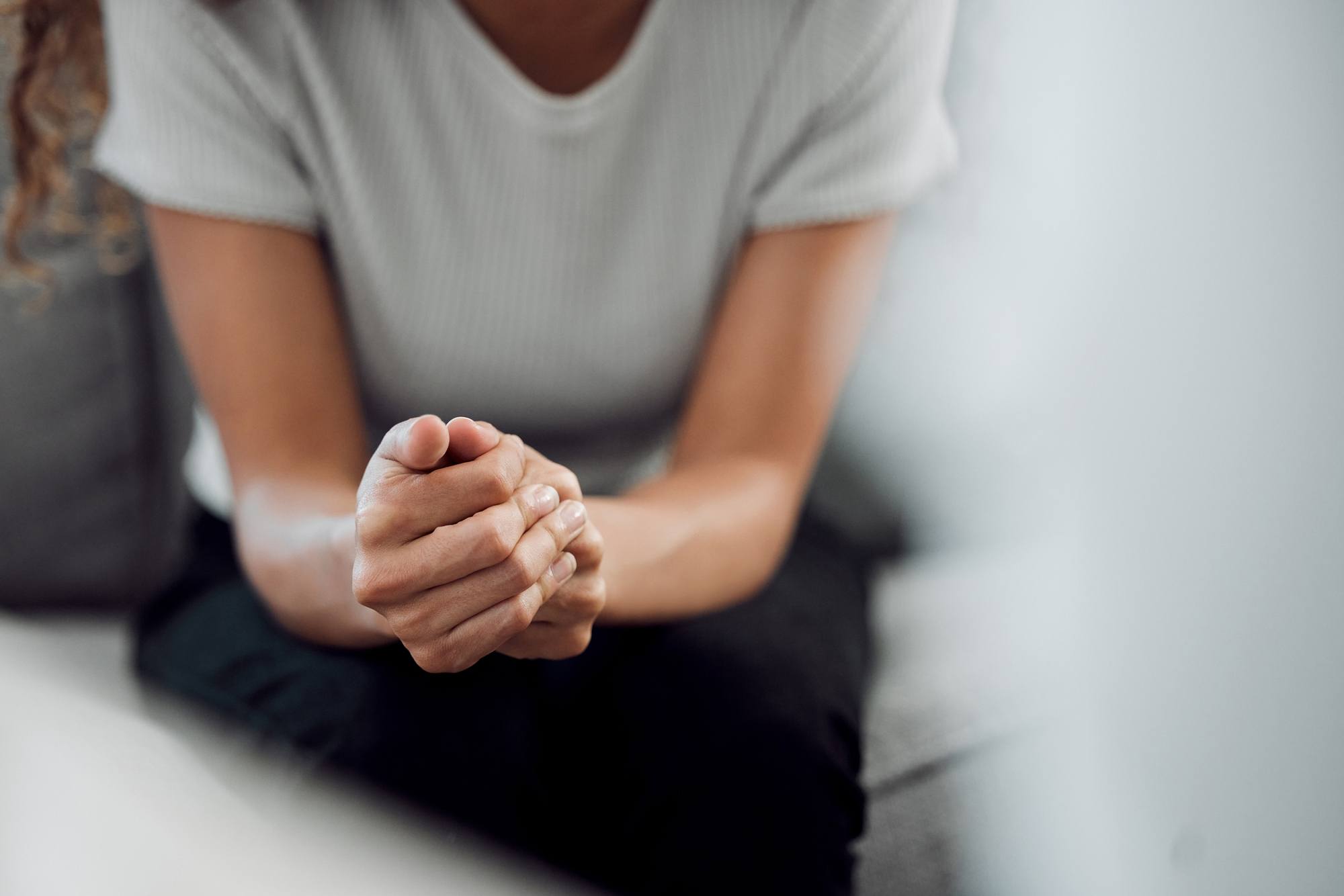 woman sitting alone