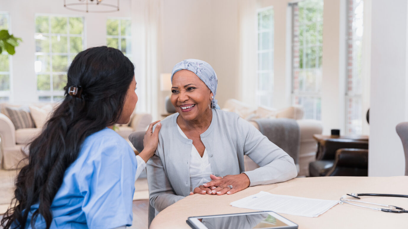 Nurse reassures her patient