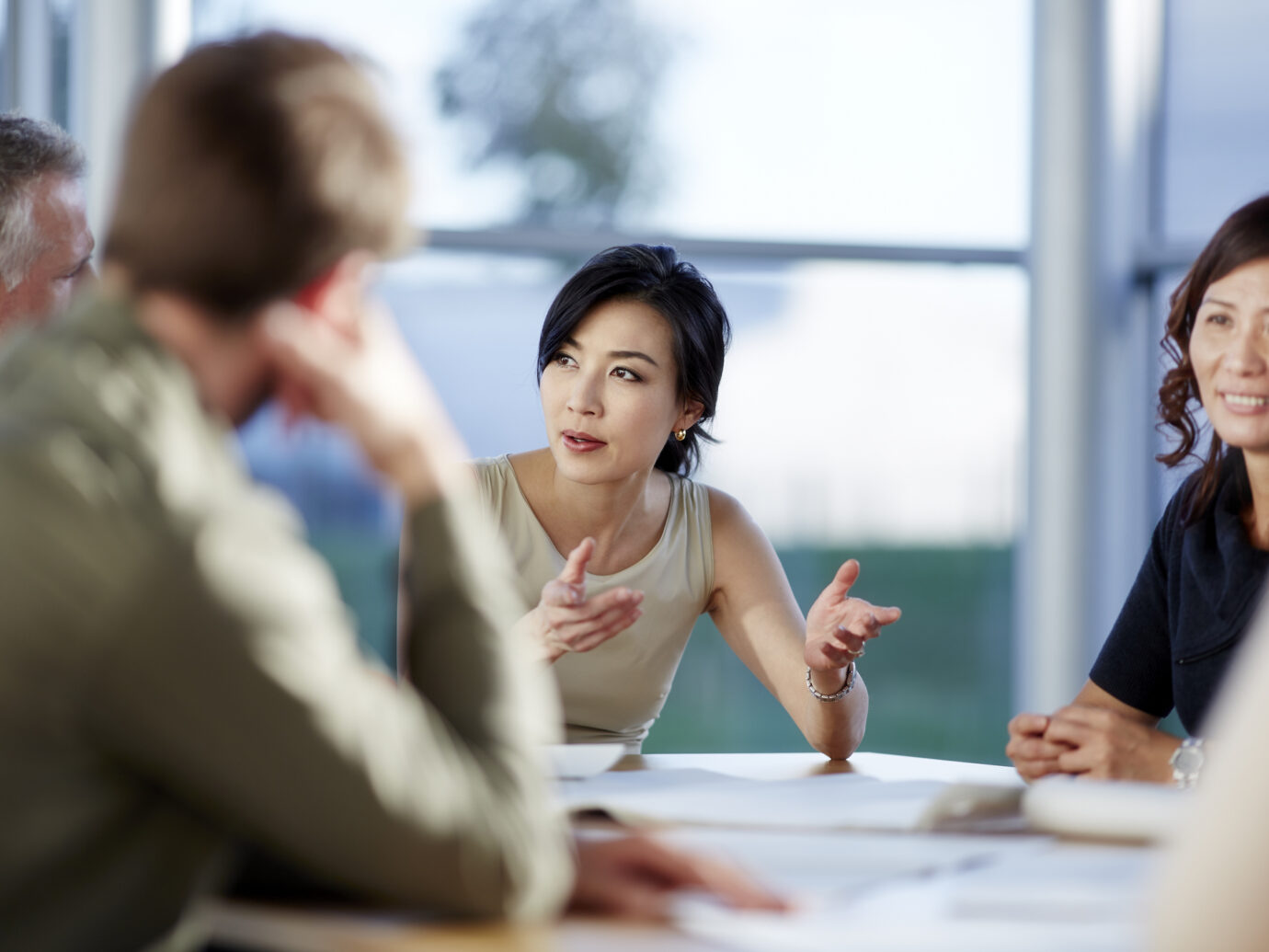 Business people talking in meeting