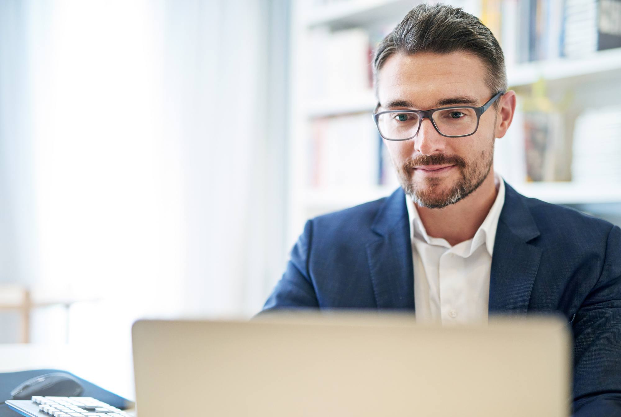 businessman working at his computer