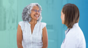 woman talking to physician