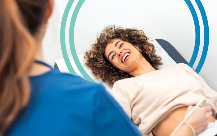 woman receiving ultra sound in clinical trial